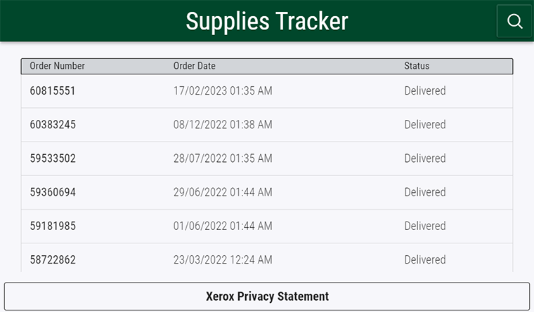 Xerox Supplies Tracker app